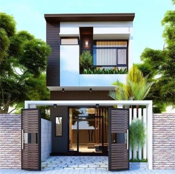 Thiết kế thi c&ocirc;ng nh&agrave; phố 2 tầng