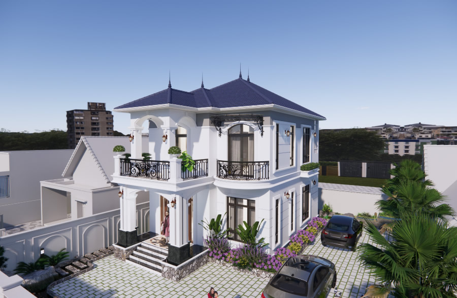 Thiết kế thi c&ocirc;ng nh&agrave; phố 2 tầng