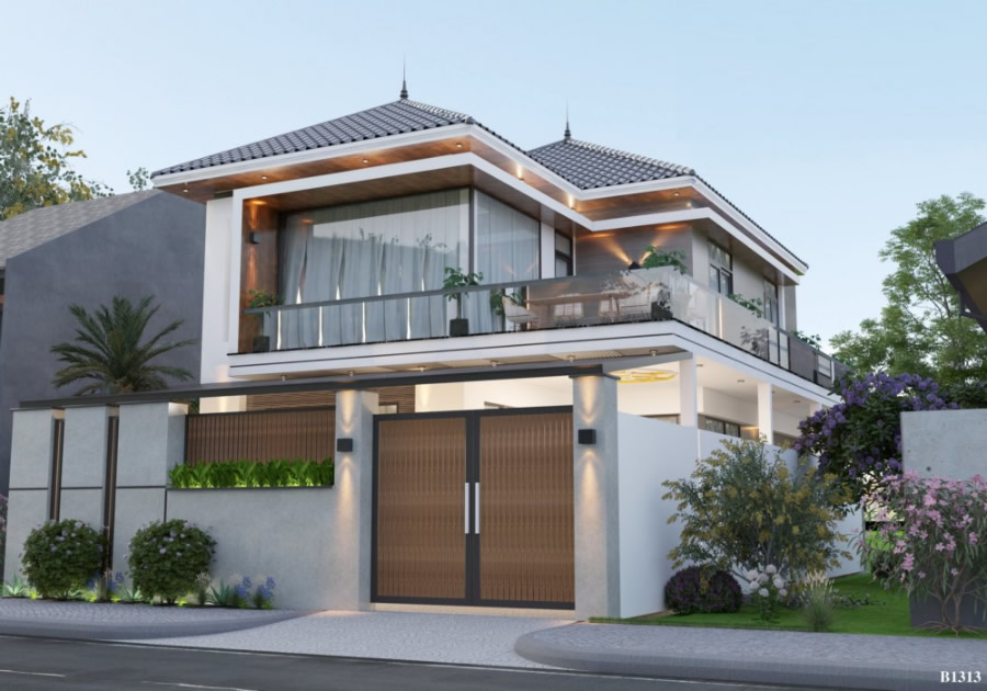 Thiết kế thi c&ocirc;ng nh&agrave; phố 2 tầng