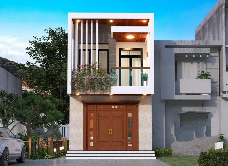 Thiết kế thi c&ocirc;ng nh&agrave; phố 2 tầng