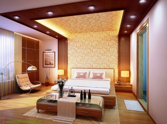 Trần thạch cao viền phào chỉ gỗ